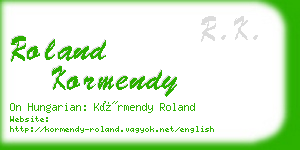 roland kormendy business card